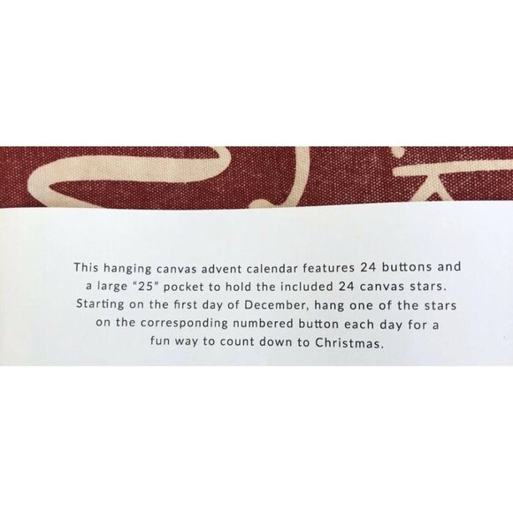 Primitives By Kathy Canvas Wall Banner Christmas Countdown Advent Calendar One - Picture 4 of 4